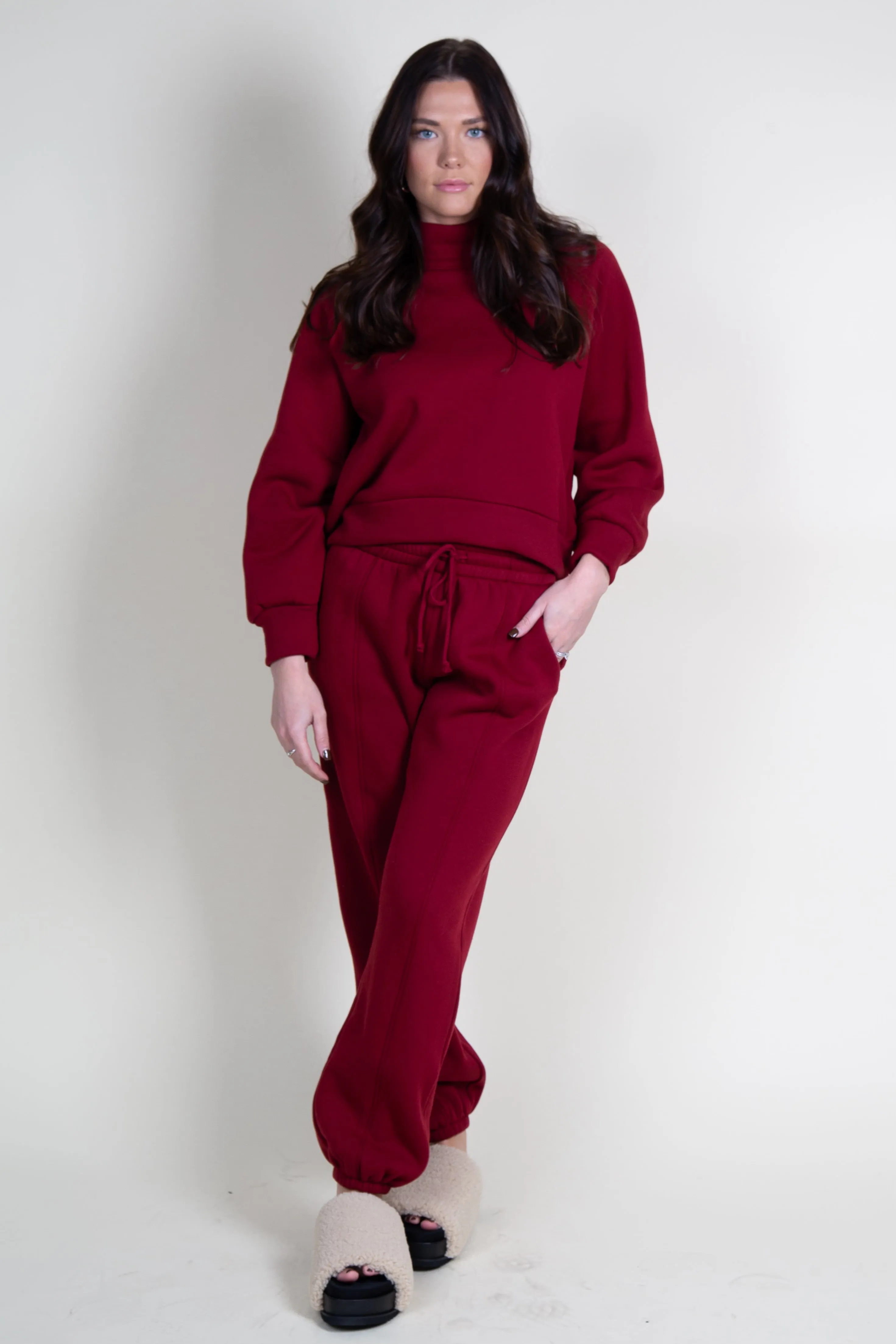 LNA | Rhodes Fleece Pullover - Blood