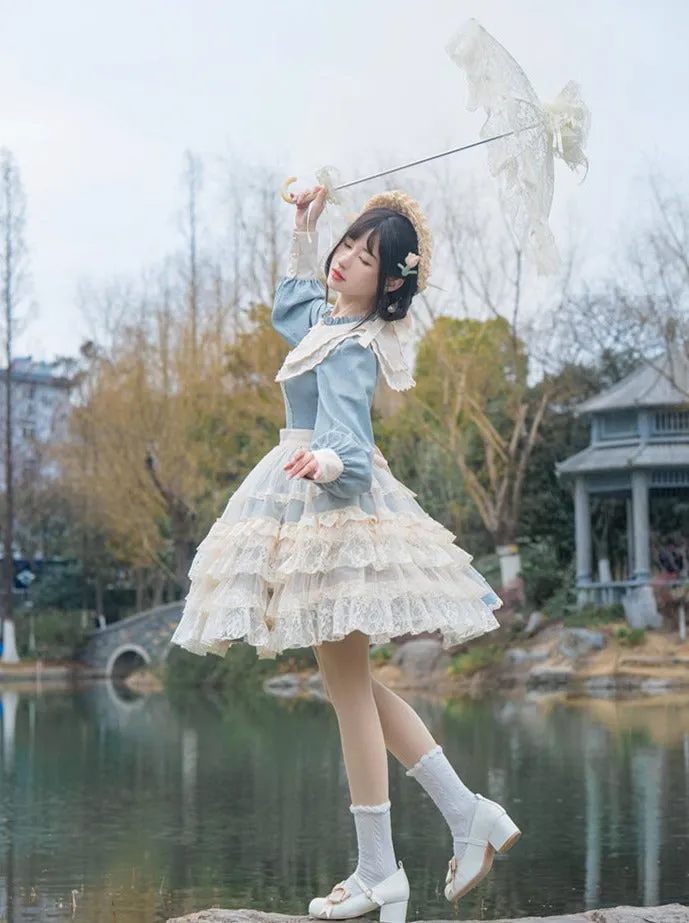 Lolita   Cover Cla Skirt Flower Dress Elegant Elegant