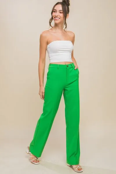Megan High Waist Straight Pants