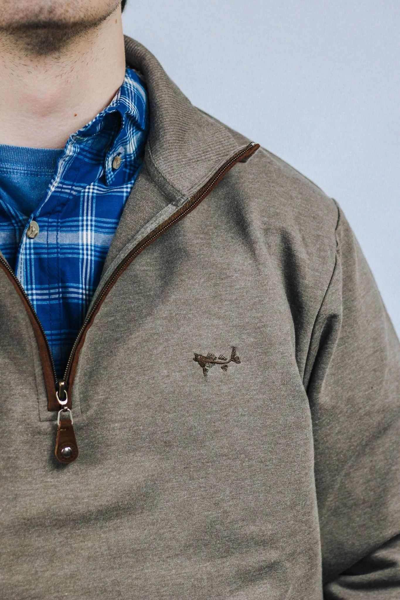Mocha Quarter Zip Pullover By Coastal Cotton