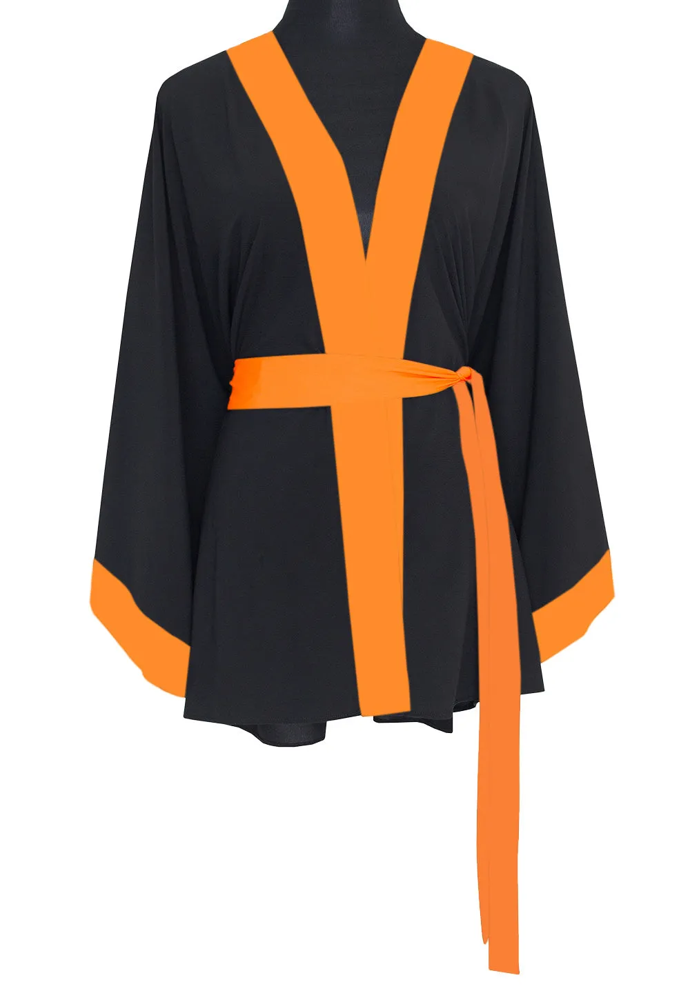 Monochrome - Black Kimono (Neon Orange)