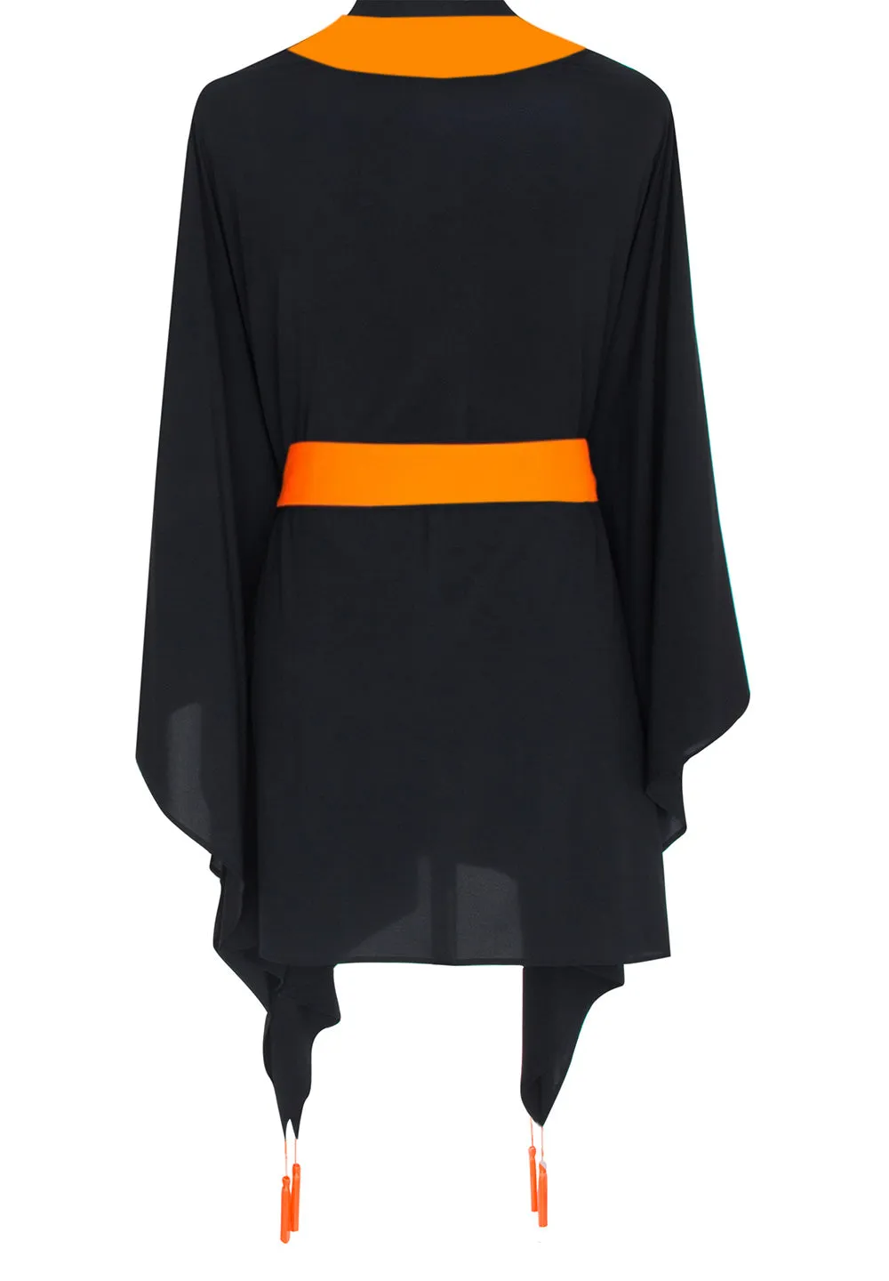 Monochrome - Black Kimono (Neon Orange)