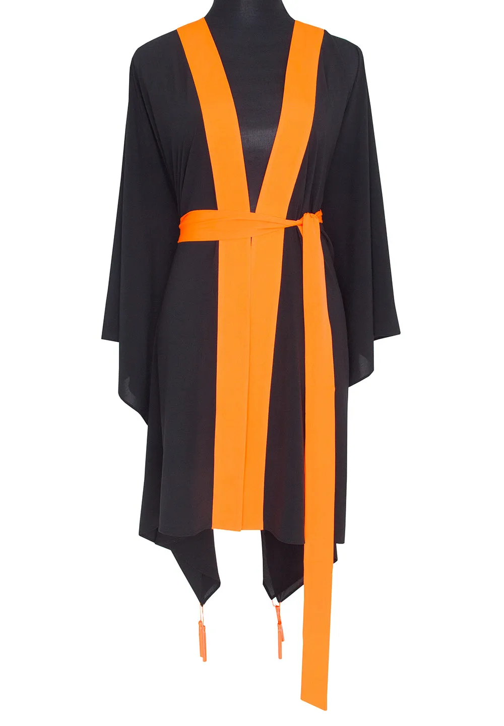 Monochrome - Black Kimono (Neon Orange)