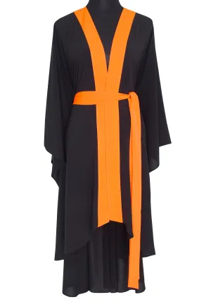 Monochrome - Black Kimono (Neon Orange)