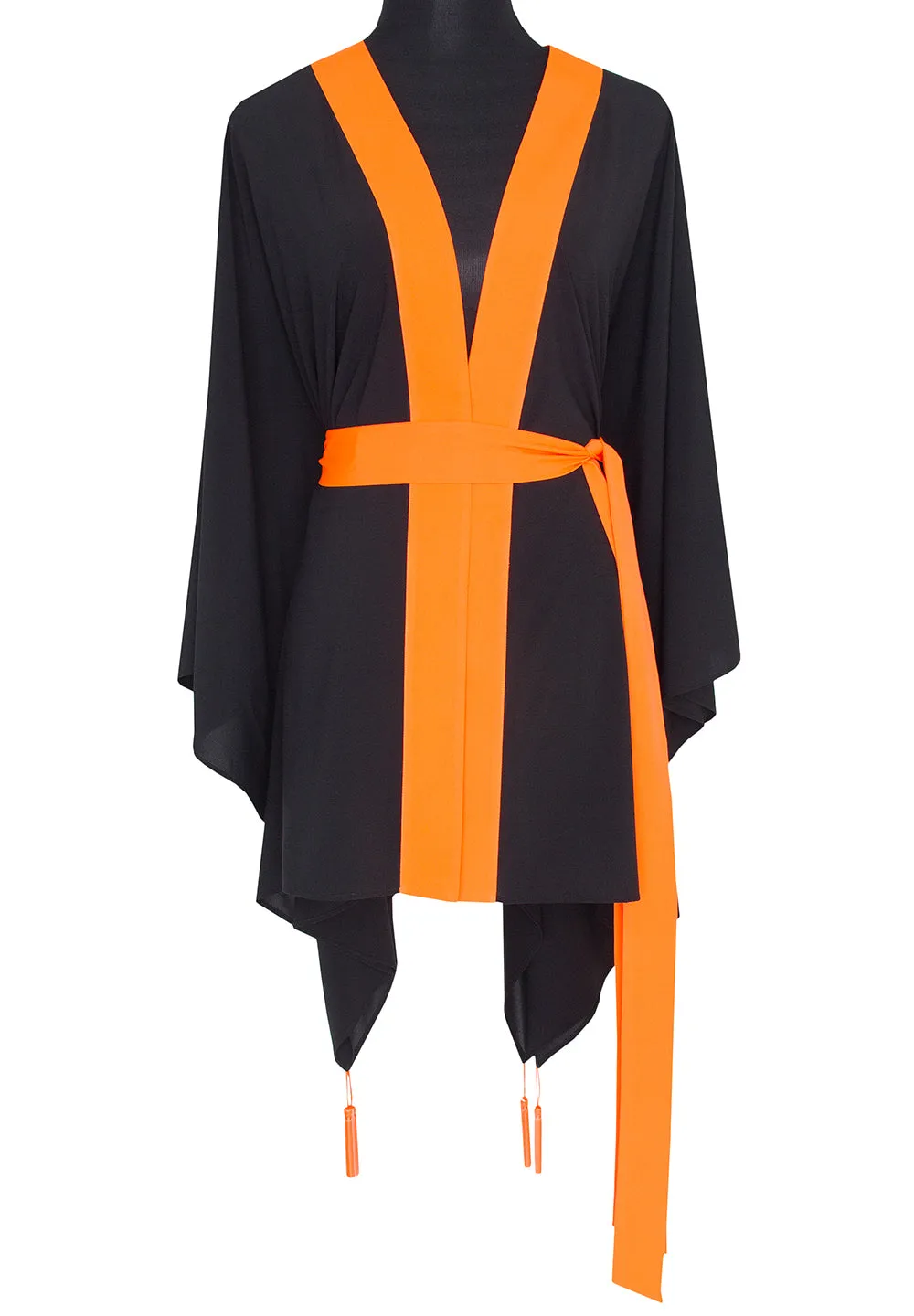 Monochrome - Black Kimono (Neon Orange)