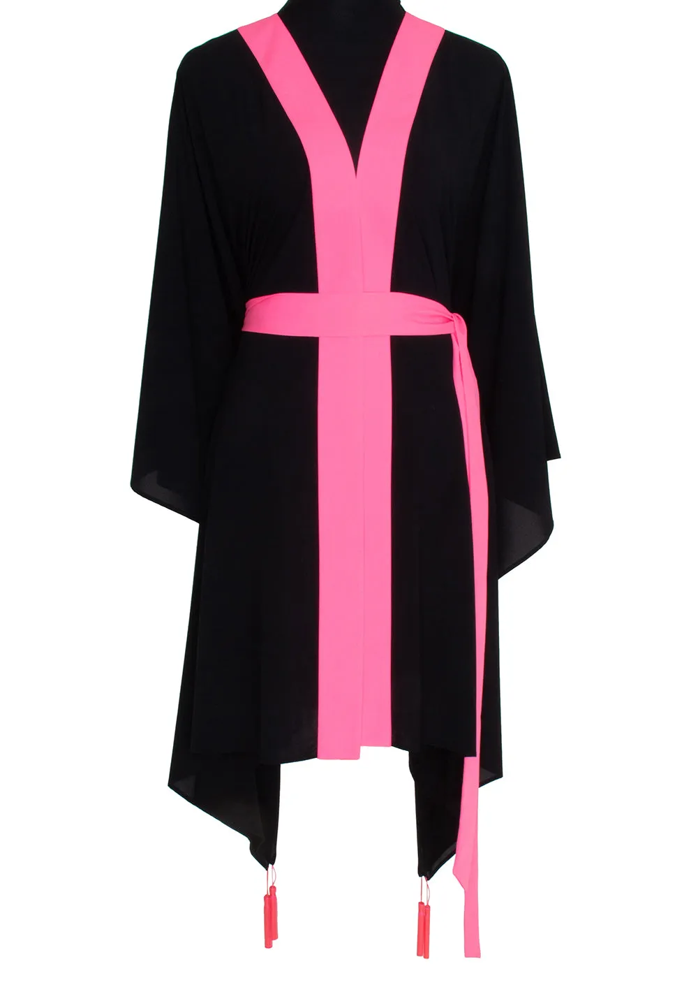 Monochrome - Black Kimono Skull (Neon Pink)