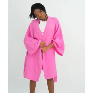 Muslin Pink Kimono Kaftan Bathrobe