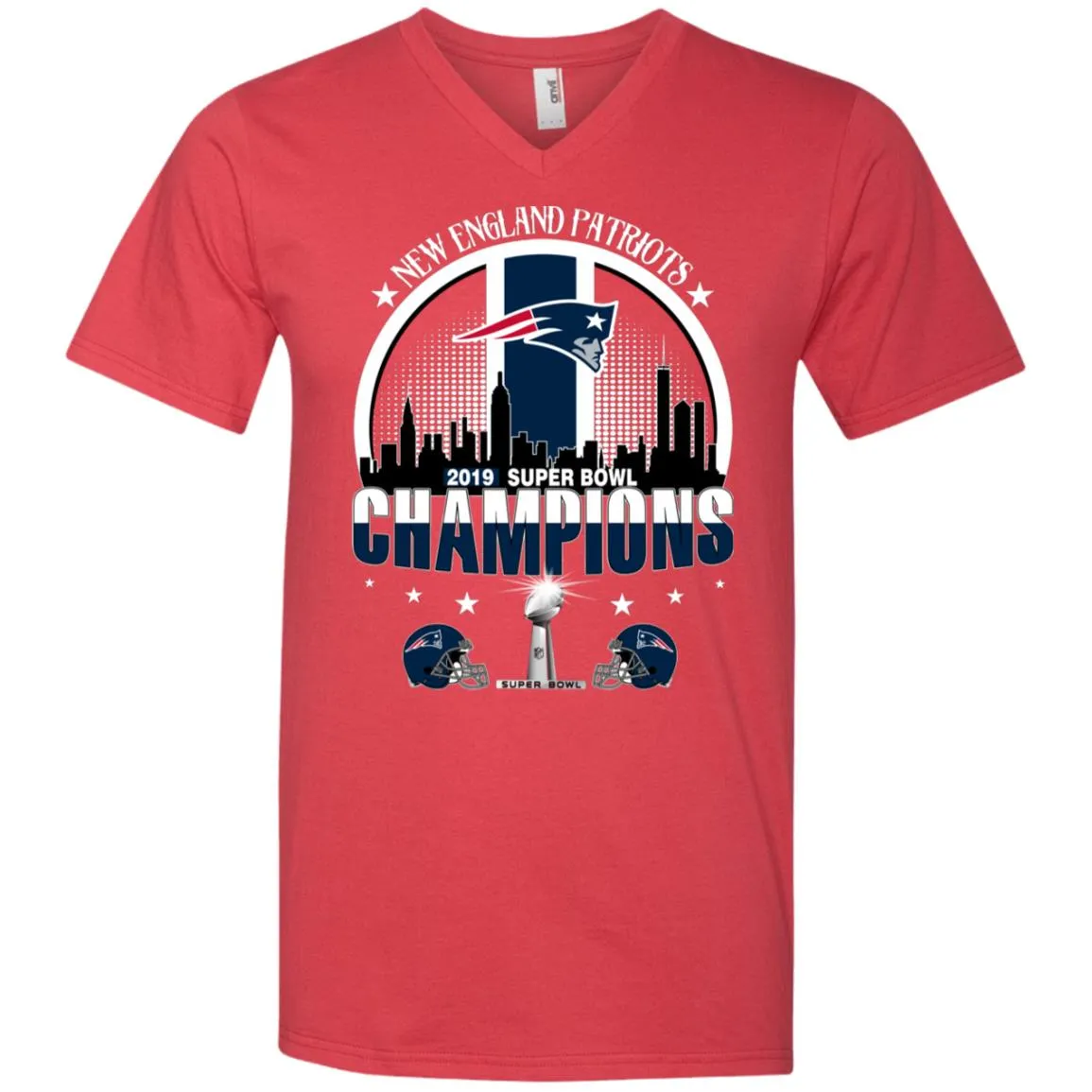 Nfl – New England Patriots 2019 Super Bowl Champions Football Men V-Neck T-Shirt