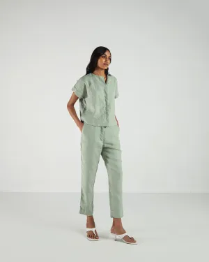 Olive High-Waist Pants