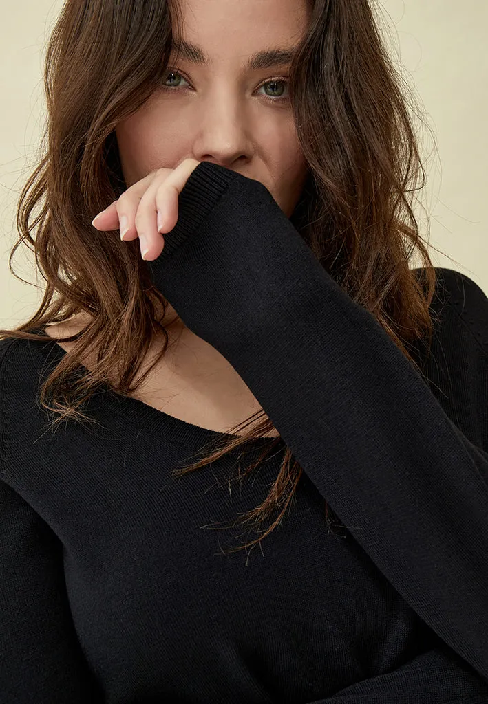 PCTana V Knit Pullover - Black