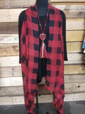 Plaid Vest Kimono # 6311