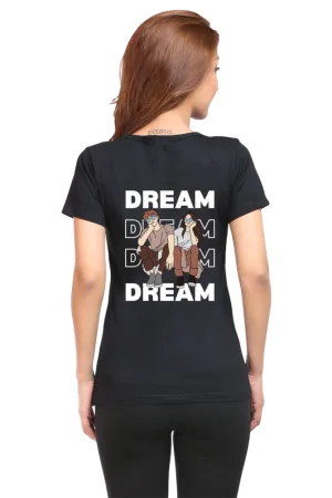 "Dream" Back Printed T-Shirt | Women's Printed T-Shirt | Premium Cotton, Artistic Designs, Relaxed Fit, Perfect for Everyday and Gifts