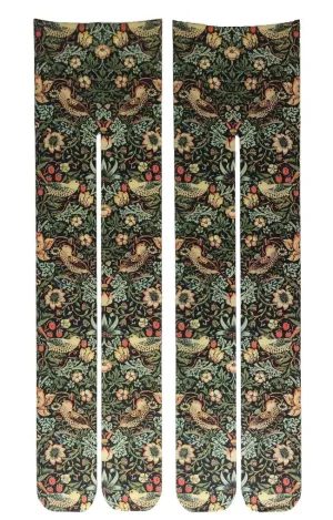 "Strawberry Thief" by William Morris Printed Tights