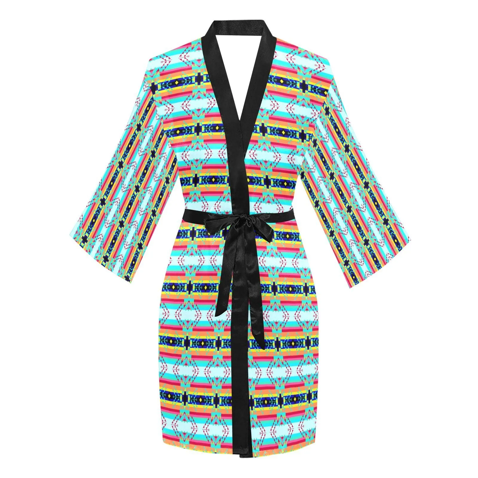 Sacred Spring Long Sleeve Satin Robe