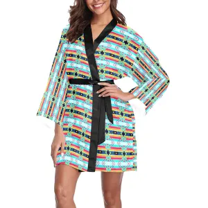 Sacred Spring Long Sleeve Satin Robe