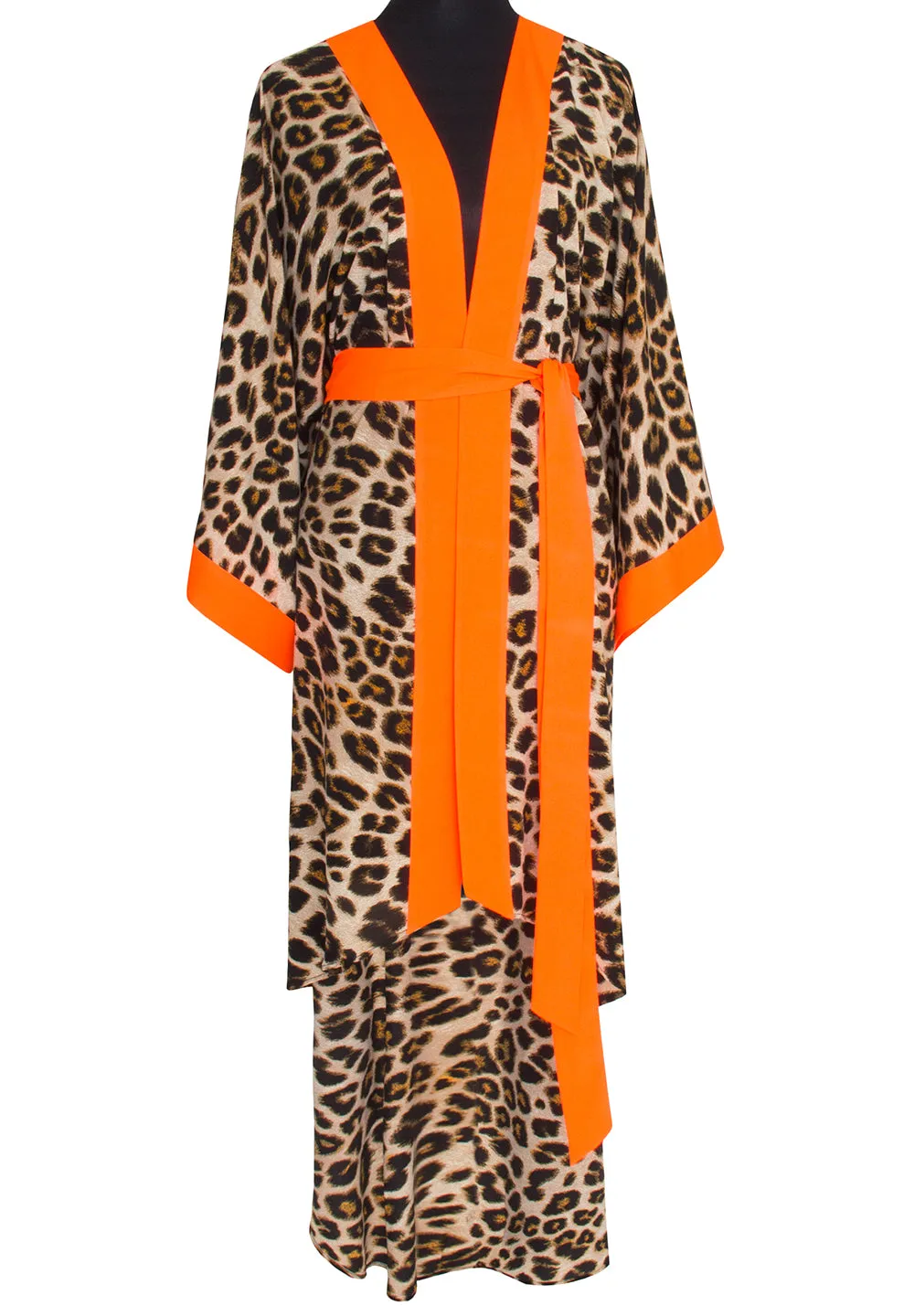 Safari - Orange Leopard Kimono Tiger (Neon Orange)