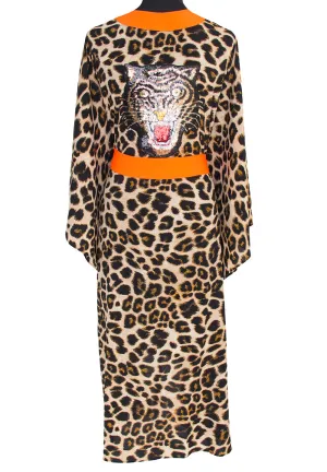 Safari - Orange Leopard Kimono Tiger (Neon Orange)