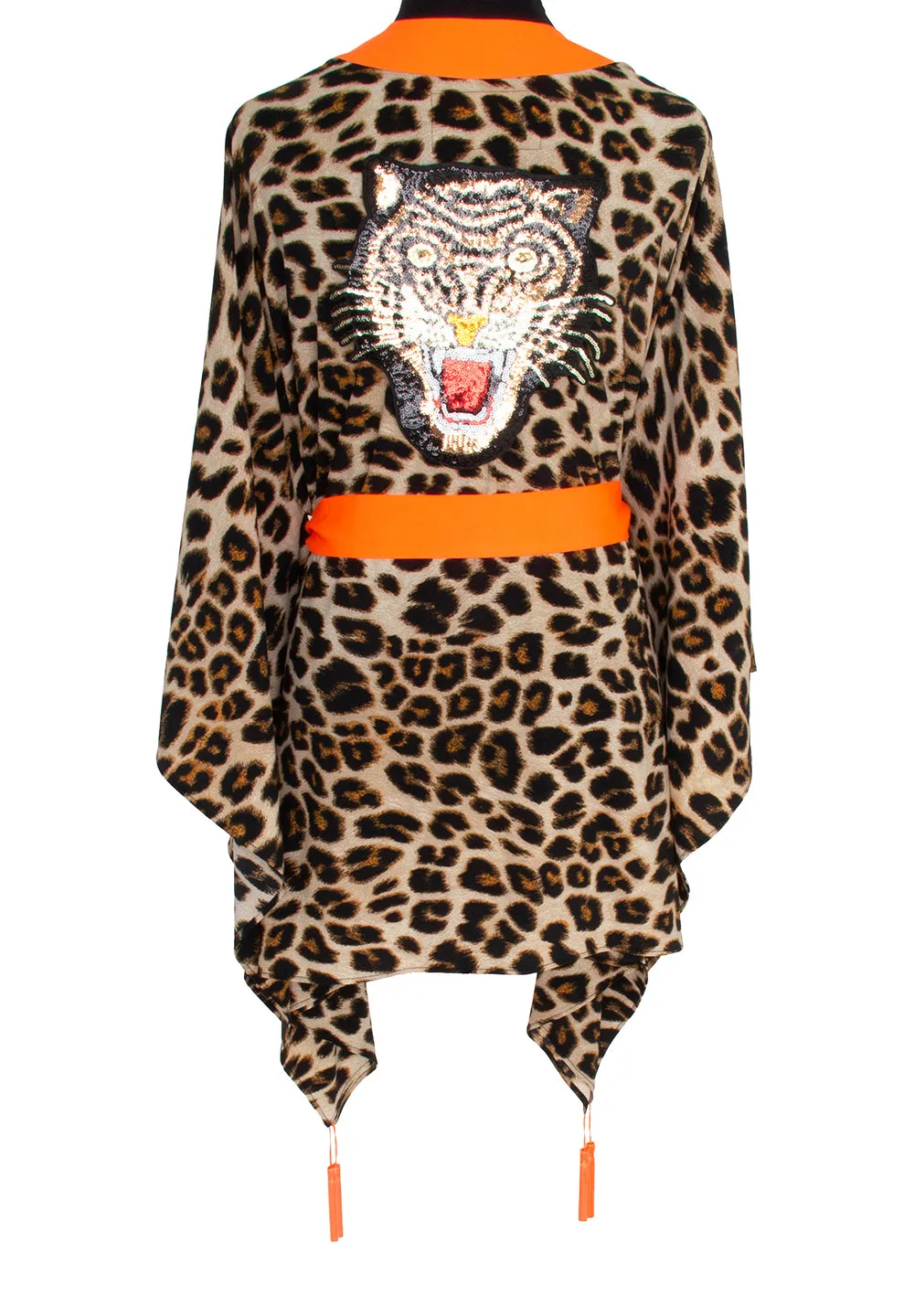 Safari - Orange Leopard Kimono Tiger (Neon Orange)