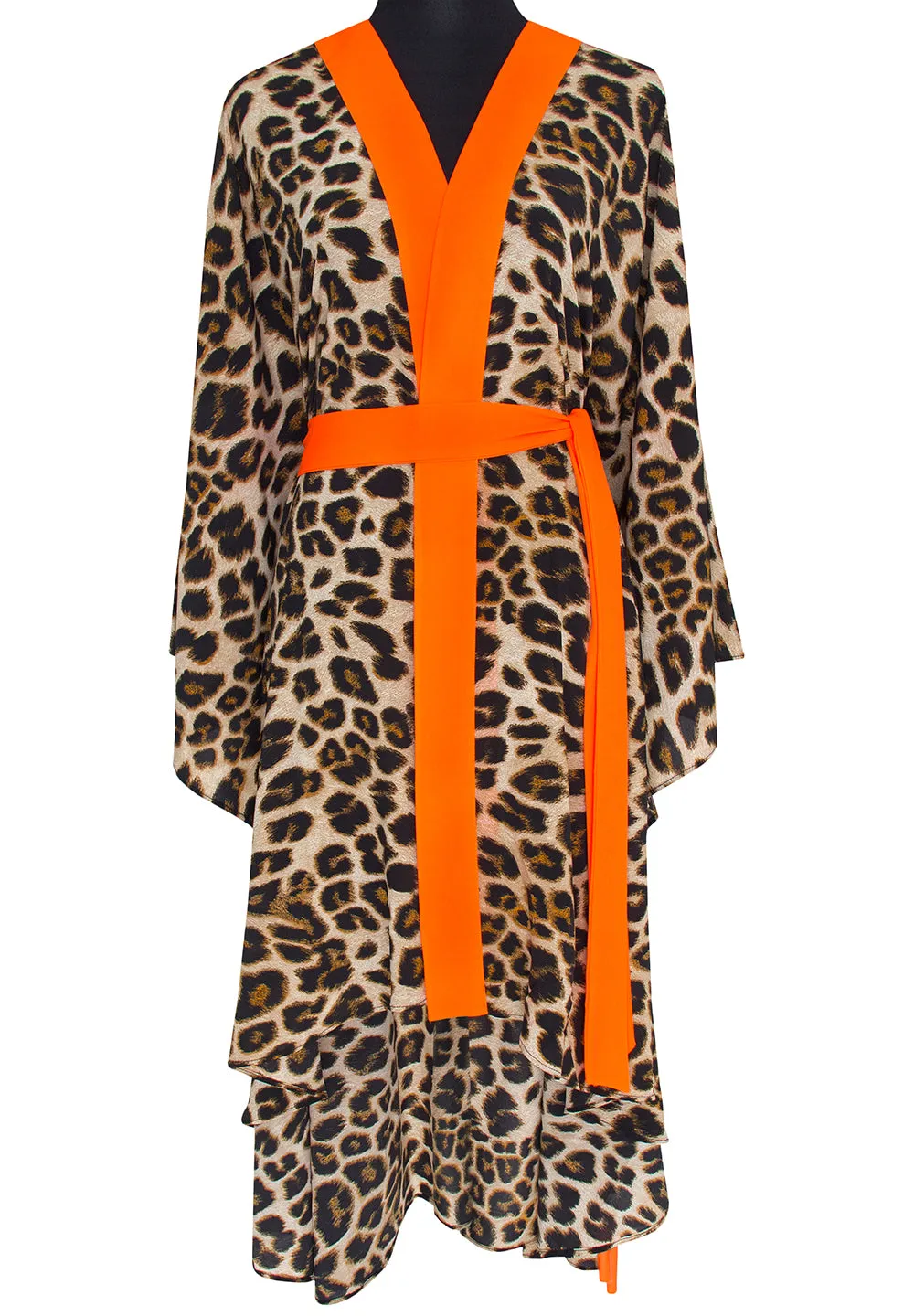 Safari - Orange Leopard Kimono Tiger (Neon Orange)