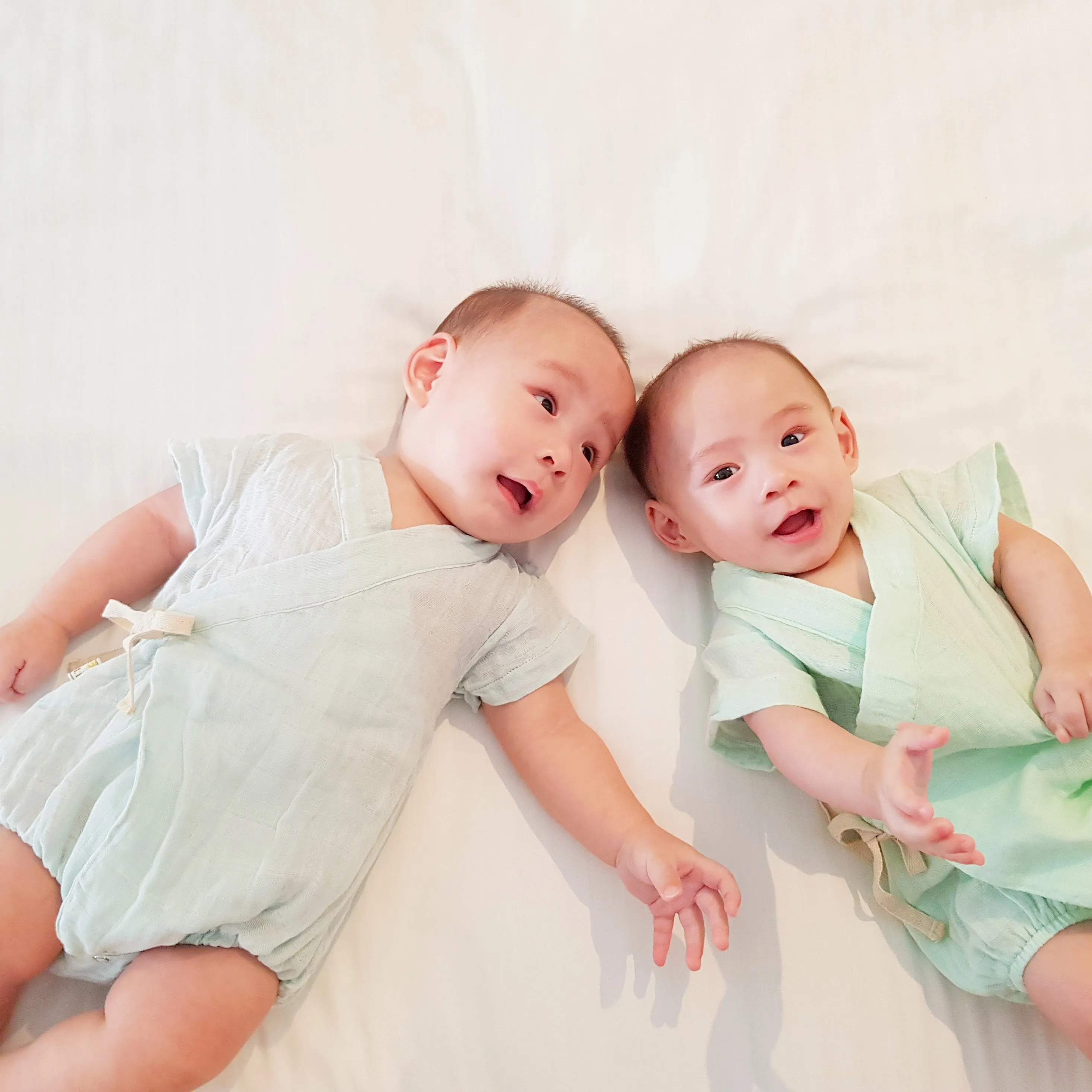 Sakura Kimono Onesie in Organic Muslin - White