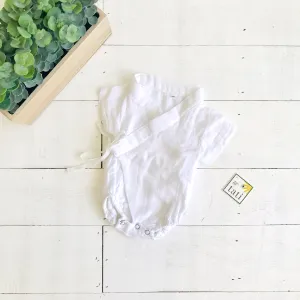 Sakura Kimono Onesie in Organic Muslin - White