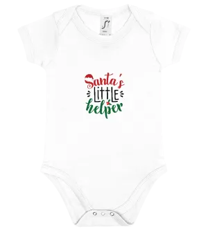 Santa's Little Helper Quote Design - Baby bodysuit