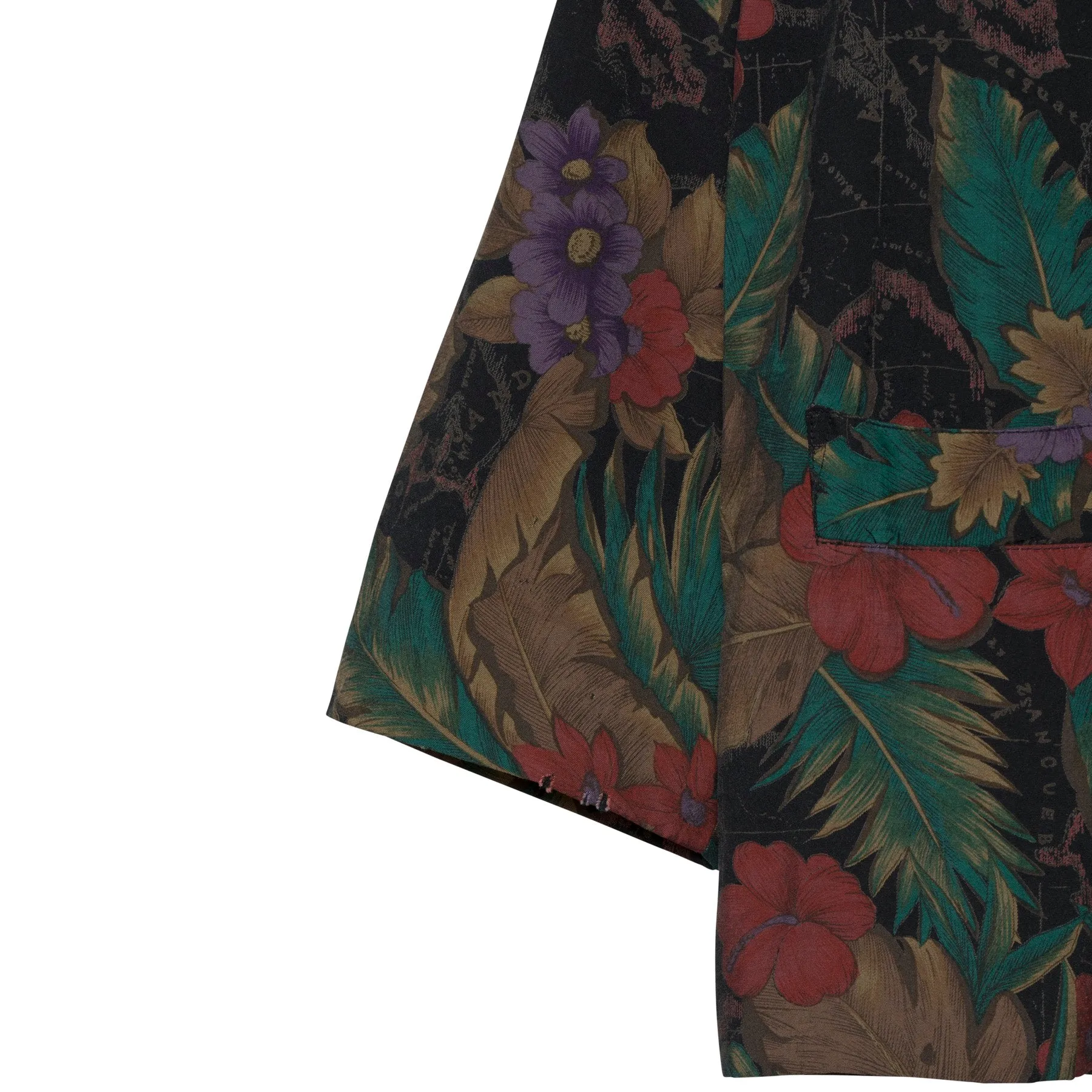 Satin Weave Low Stance Notch Lapel Kimono Jacket