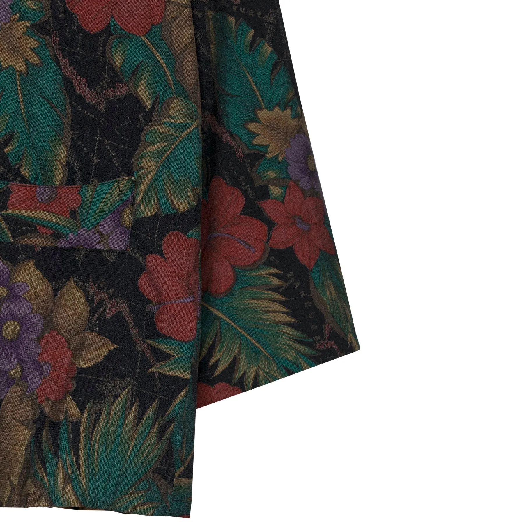 Satin Weave Low Stance Notch Lapel Kimono Jacket