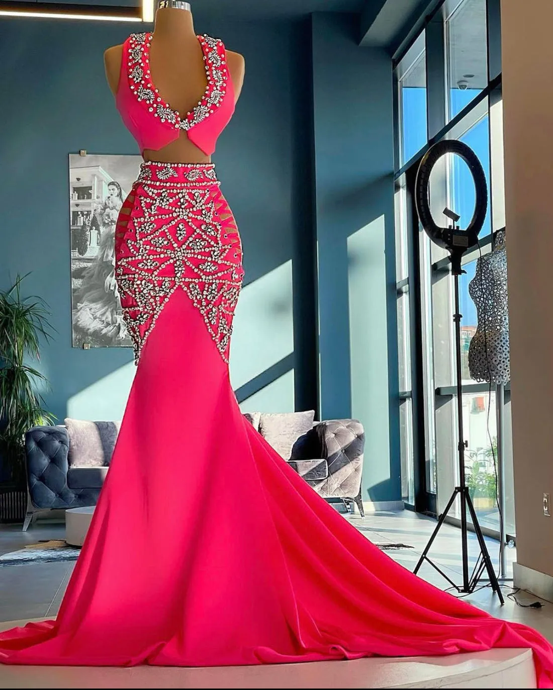 Shelby Aamzing Pink 2 Piece  Evening Dress