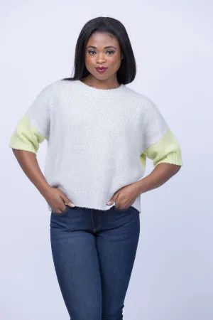 Stitch & Needle Pullover in Chalk/Citron