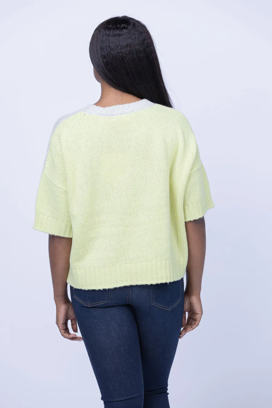 Stitch & Needle Pullover in Chalk/Citron