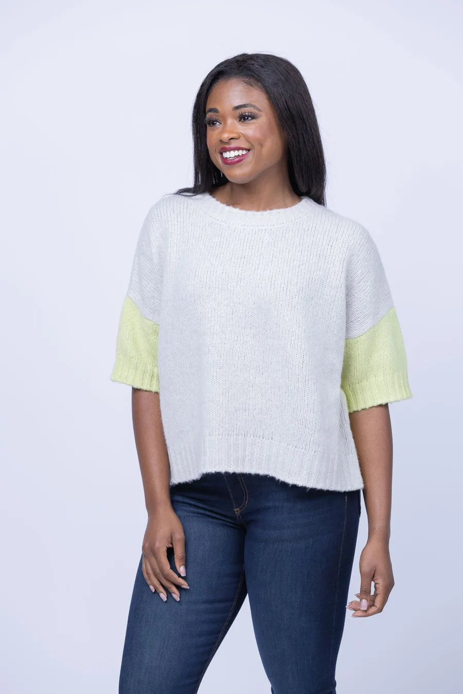 Stitch & Needle Pullover in Chalk/Citron