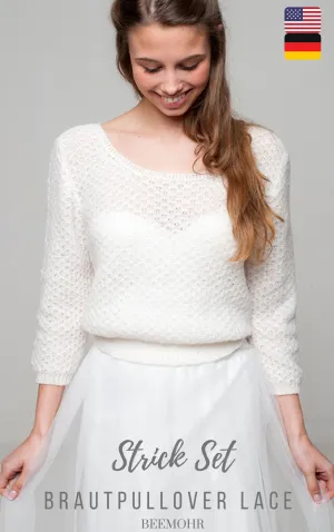STRICK-SET Lacepullover ELLY in Lace mit Anleitung und Wolle