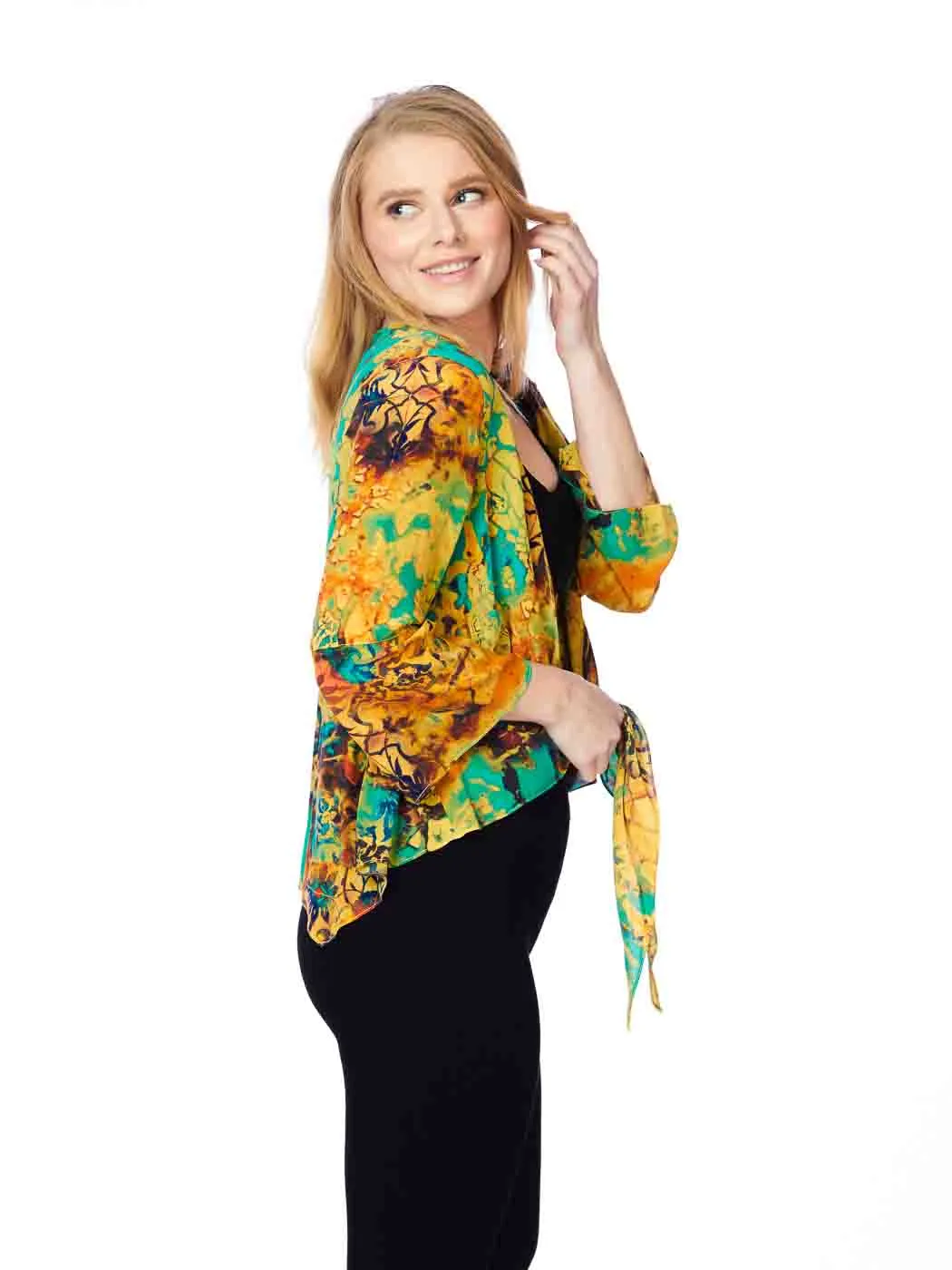 Tianello "Looking Glass" Print  Washable Silk "Yuriko" Kimono