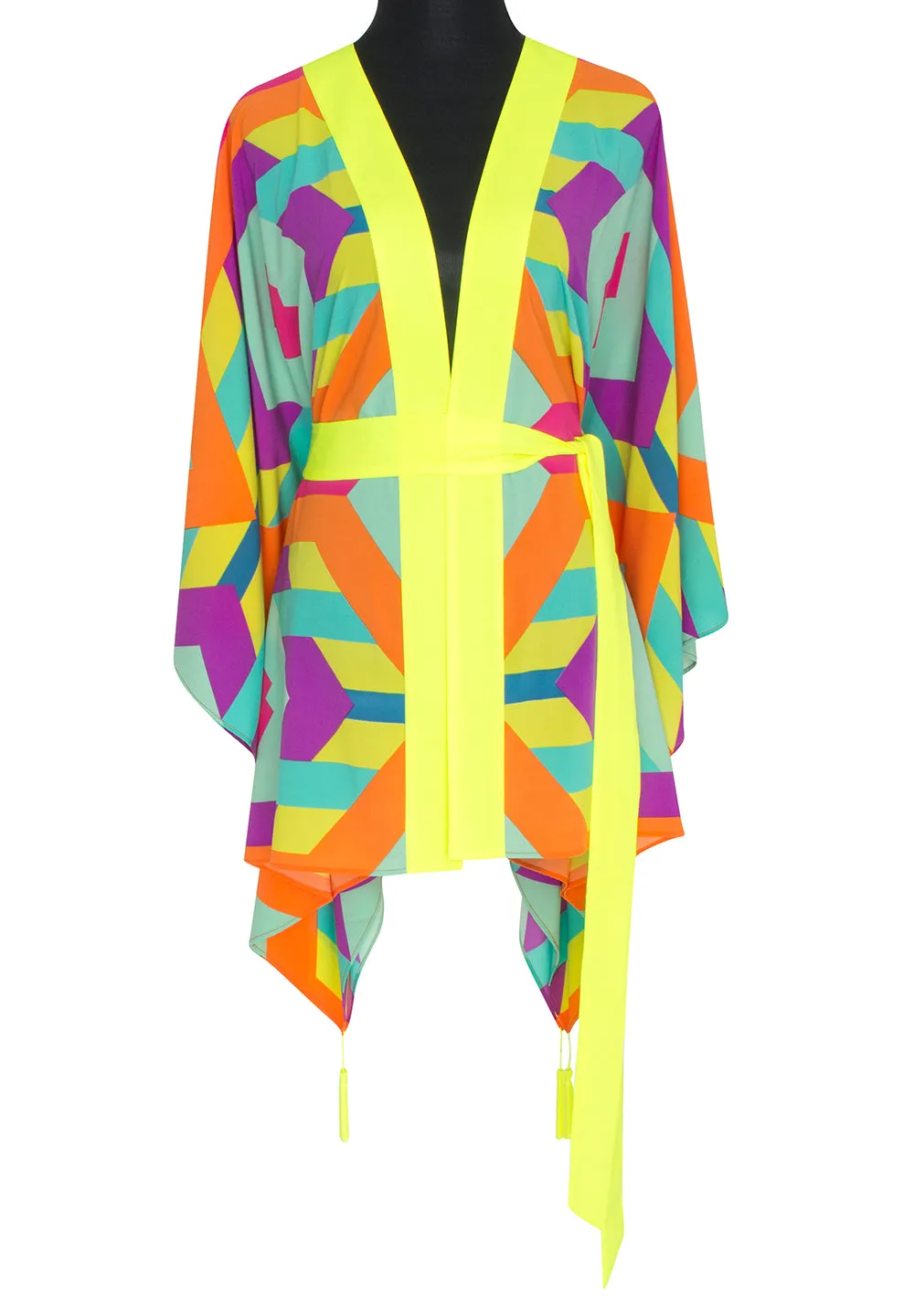 Tribal - Colorful Mayan Kimono (Neon Yellow)