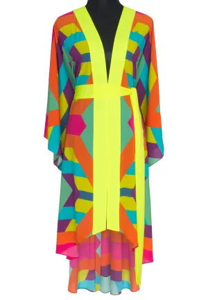 Tribal - Colorful Mayan Kimono (Neon Yellow)