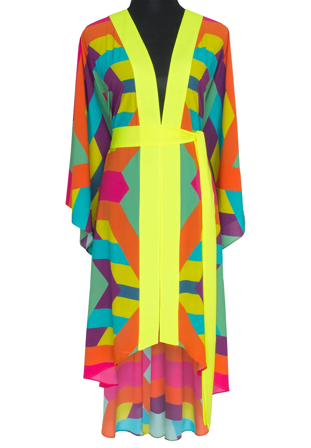 Tribal - Colorful Mayan Kimono (Neon Yellow)
