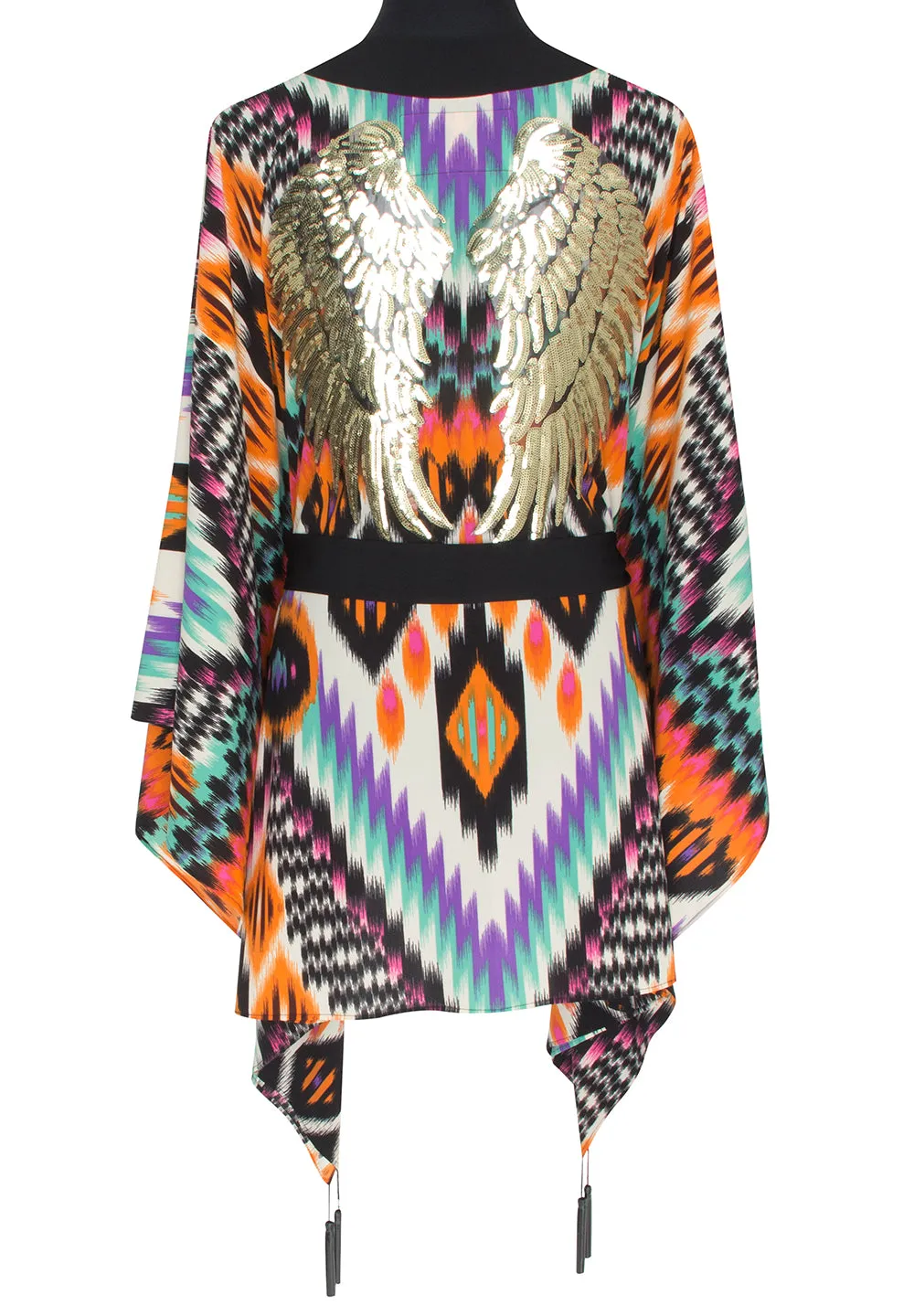 Tribal – Orange Apache Kimono Wings (Black)