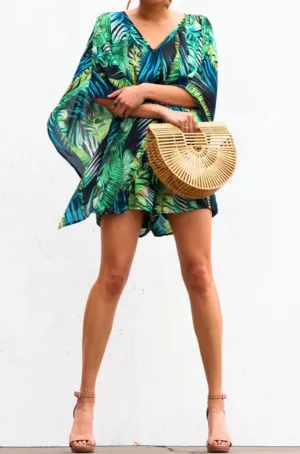 Tropical Kimono Sleeve Romper