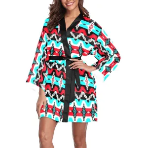Two Spirit Dance Long Sleeve Satin Robe