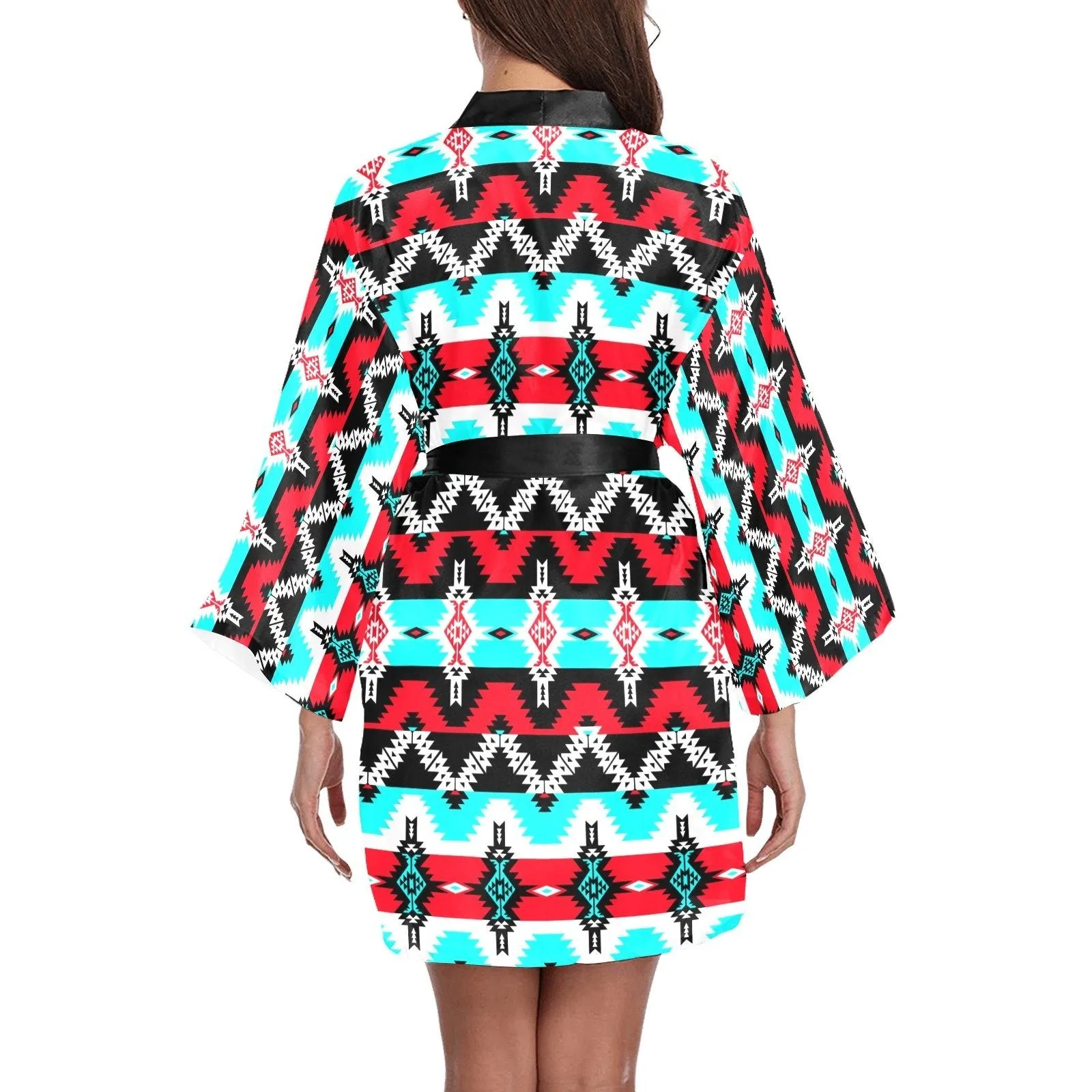 Two Spirit Dance Long Sleeve Satin Robe