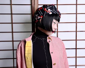 UPCYCLED KIMONO BERET・POP HANA ポップ花