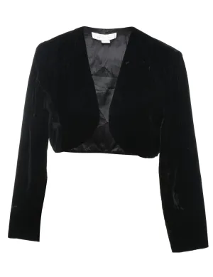 Velvet Black Cropped Evening Jacket - L