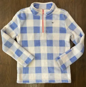 Vineyard Vines Checkered Kid's Fleece Pullover - Size Large