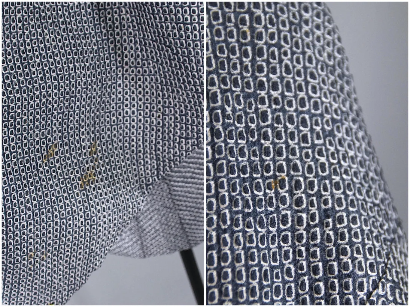 Vintage 1960s Silk Haori Kimono Jacket / Blue Grey Shibori