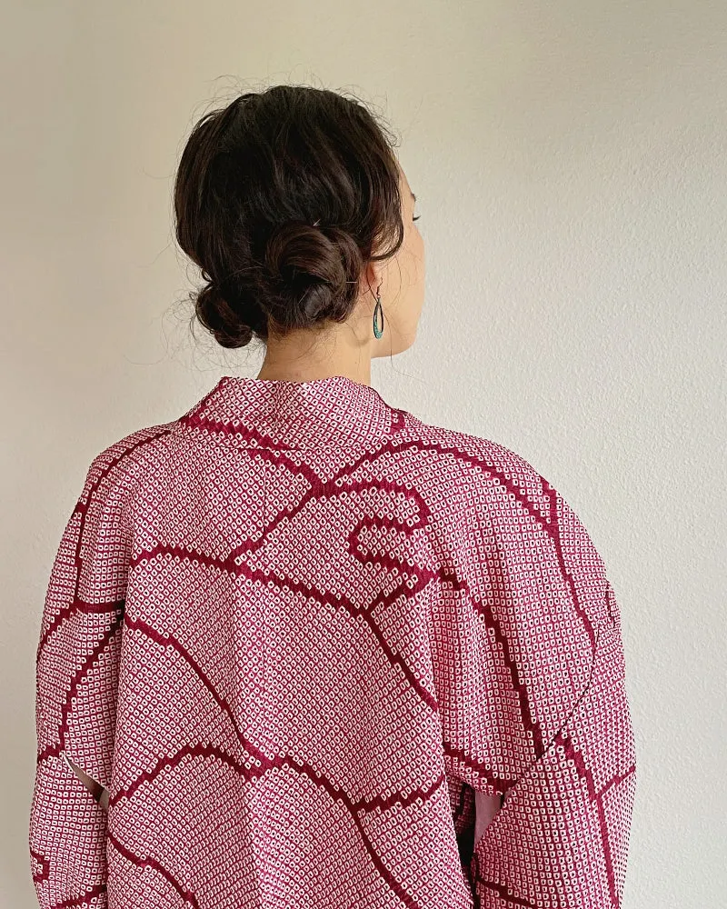 Waves Pattern Shibori Kimono Jacket