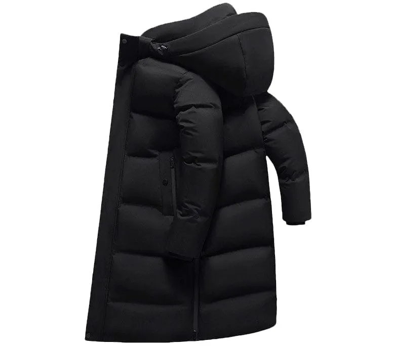White duck down winter long down jacket-HQ8810