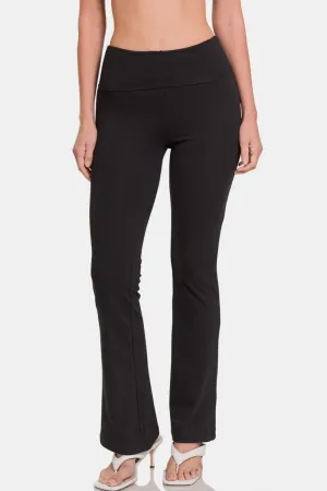 Women's Zenana Full Size High Waist Wide Waistband Bootcut Active Pants
